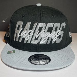 Las Vegas Raiders Black Silver Snapback hat new